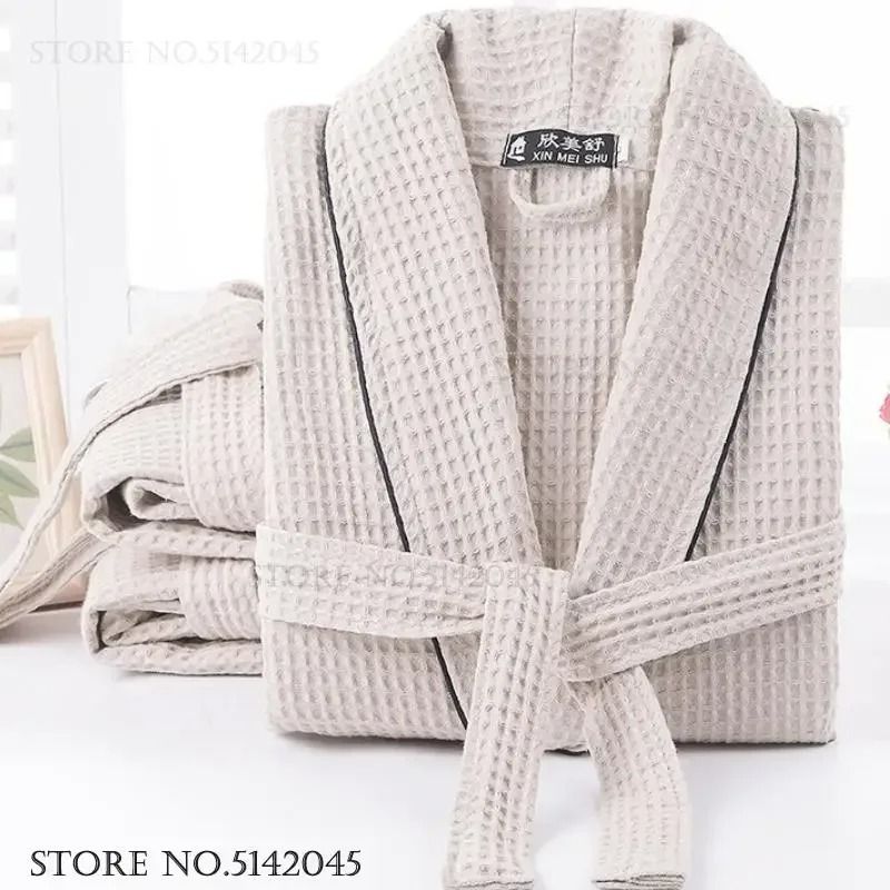 100% Cotton Couple Waffle Robe – Professional Kimono Bathrobe & Casual Summer Loungewear