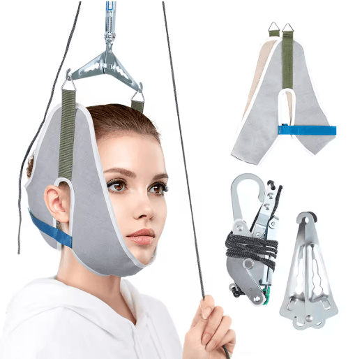 Over-Door Neck Traction Device with Adjustable Cervical Support