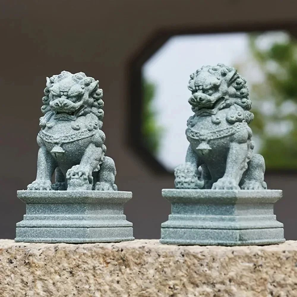 Lucky Wealth Stone Guardian Lion Pair