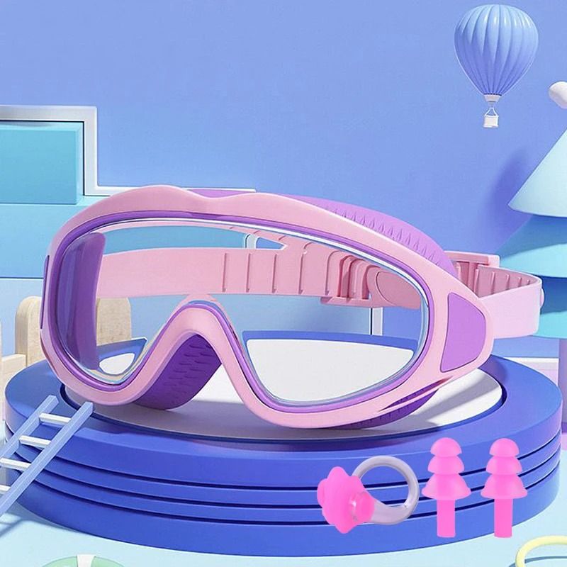Kids Swimming Goggles Anti Fog UV Protection Wide View Waterproof Pool Glasses