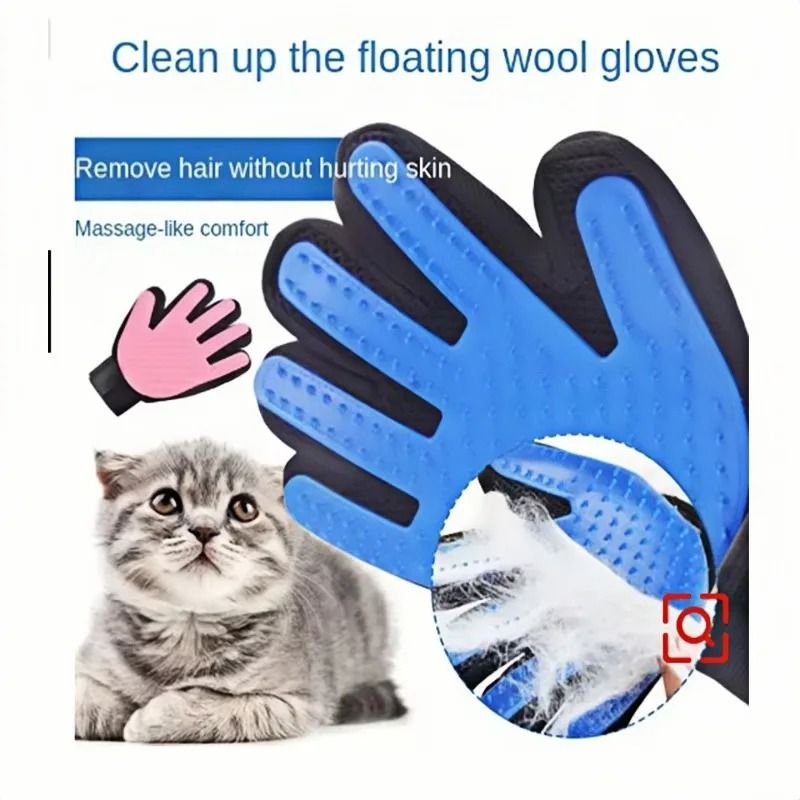 Pet Grooming Glove for Easy Hair Removal and Massage