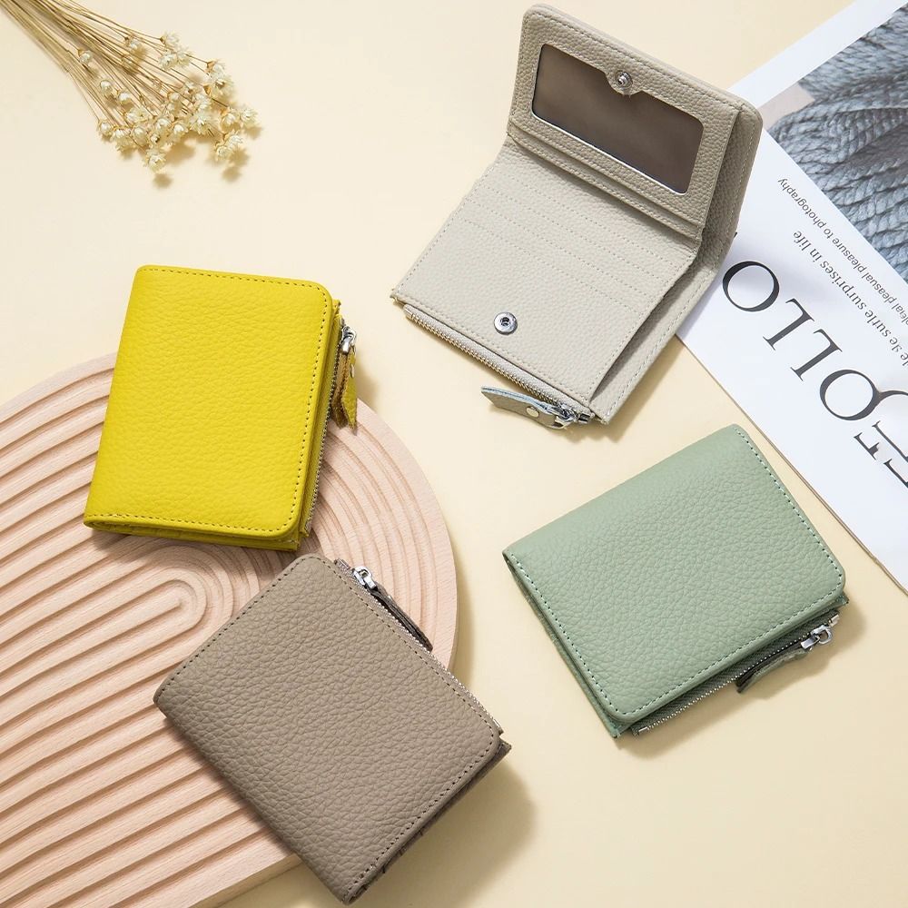 Genuine Leather Zip Wallet with RFID Protection