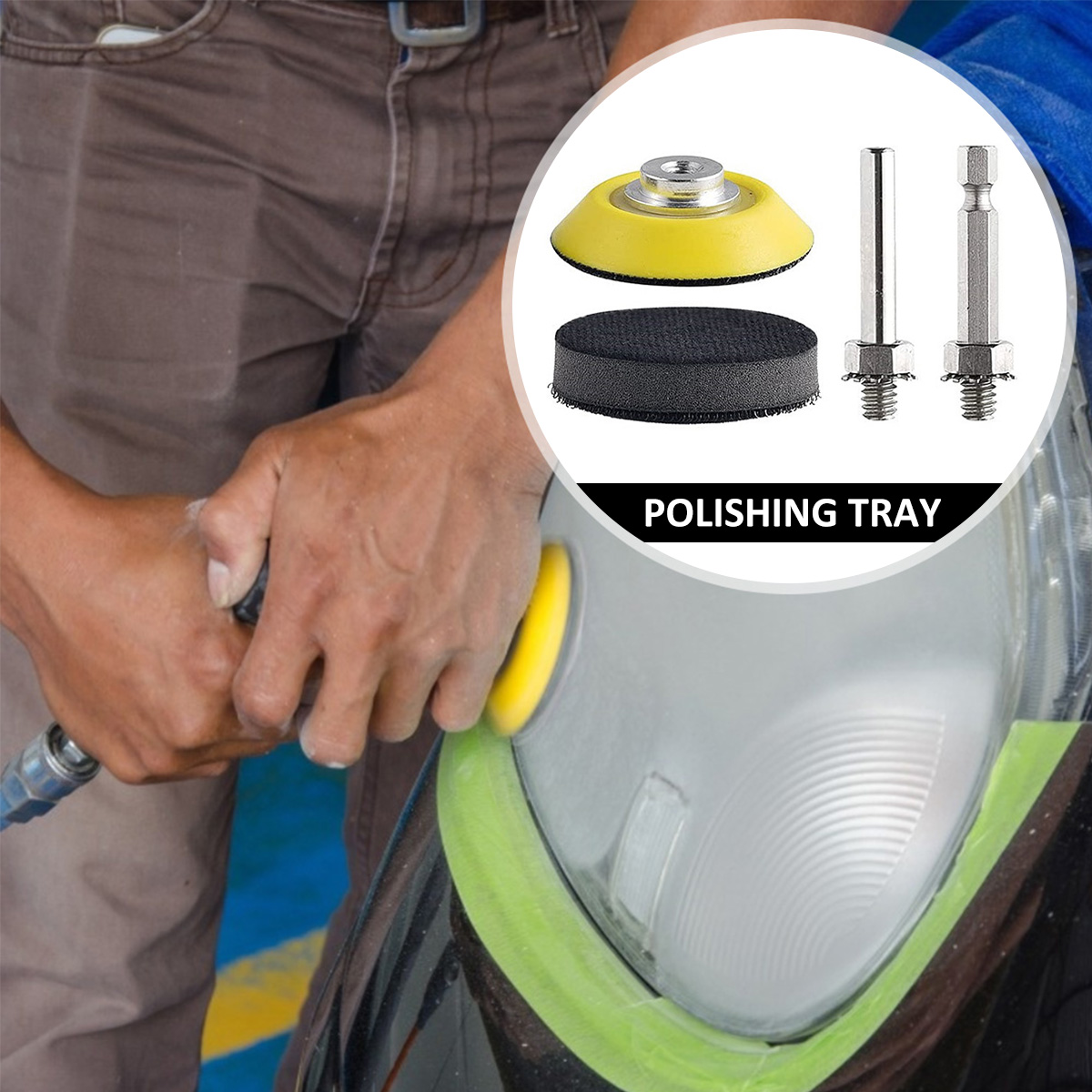 Round Sandpaper Grit Polishing Sanding Disc Pad, Quick Change Rotary Tools for Car Headlight Restoration