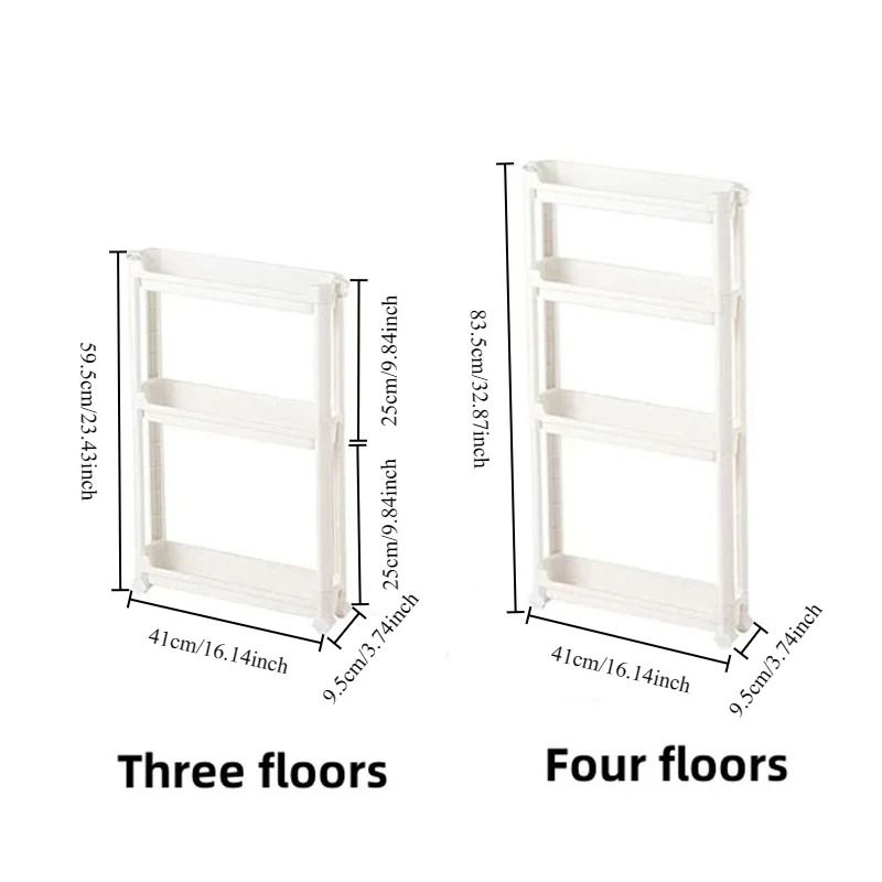 Slim Behind the Door Storage Cabinet Trolley Multi Layer Space Saver