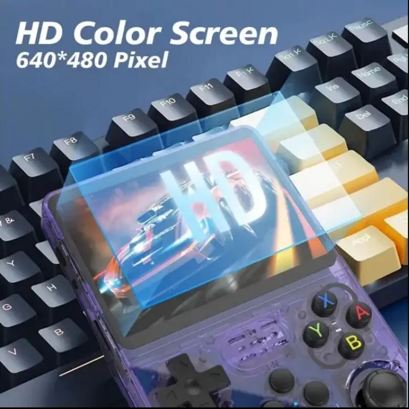 R36S Retro Handheld Video Game Console with 35 Inch IPS Screen and 64GB 10000 Games