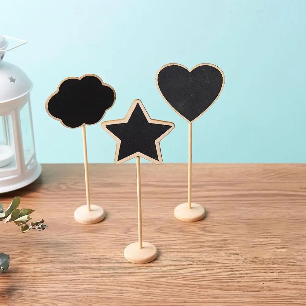 10 Pcs Mini Chalkboard Signs with Wooden Easels for Messages, Table Numbers, Events, Cafes & Home Decor