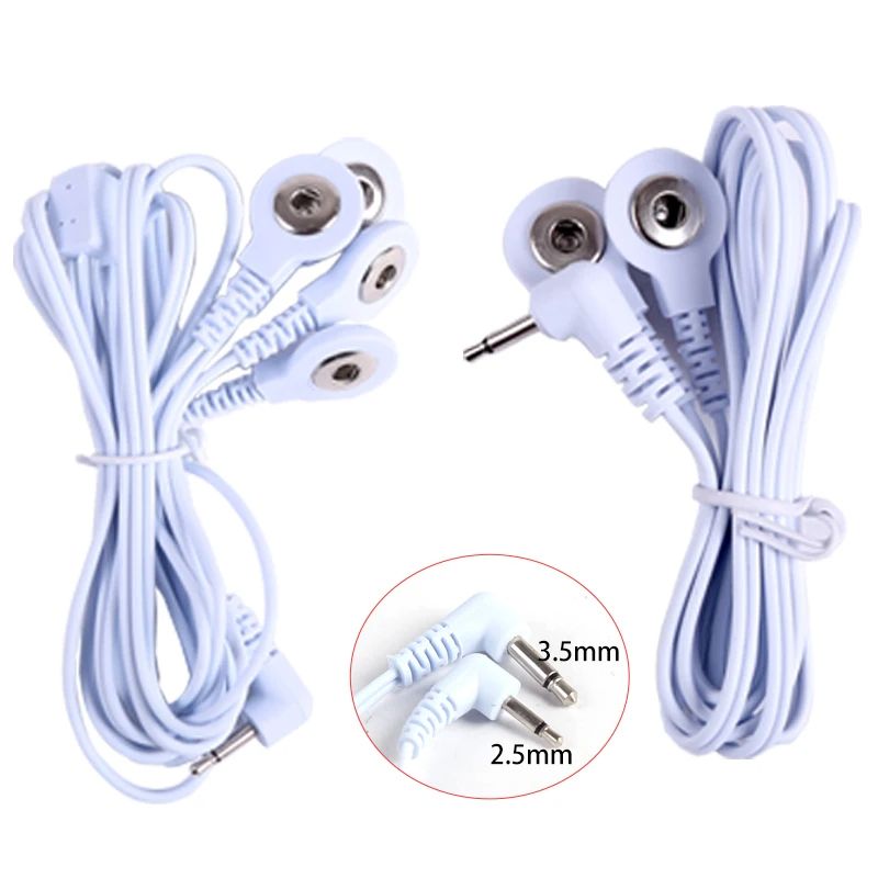 Premium Machine Massager Button Cable Electrode Pads, TENS Unit Lead Wires for Professional Electrotherapy Use