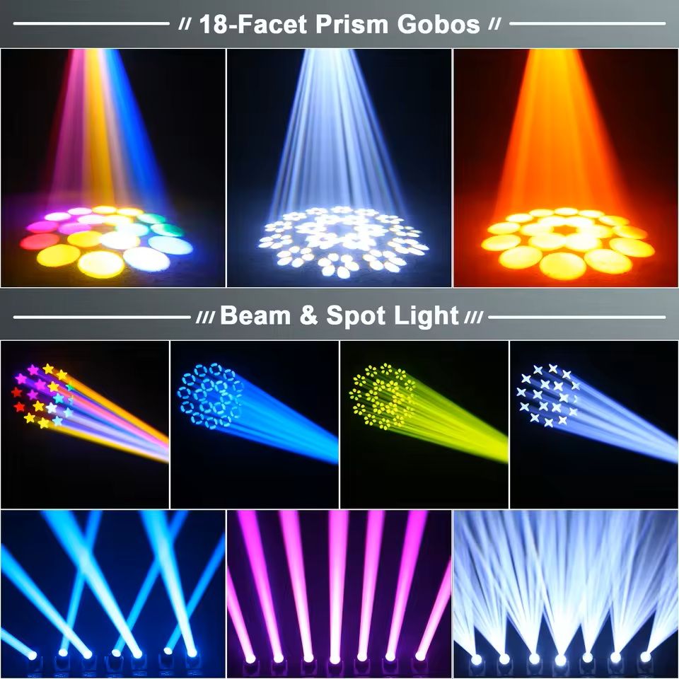 RGBW LED Moving Head Stage Light with DMX512 and Voice Activation
