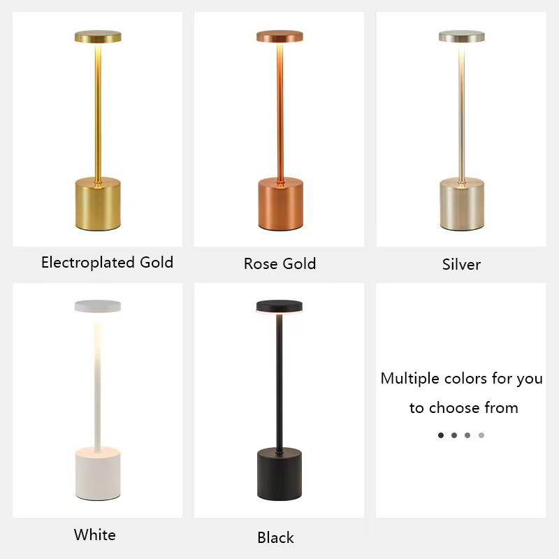 Rechargeable Metal Touch Sensor LED Table Lamp – 3-Color Adjustable Ambient Desk & Night Light