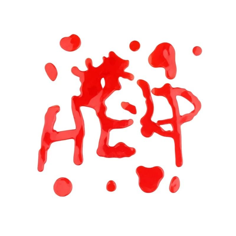 Static Cling Halloween Window Sticker With Blood Handprint Design