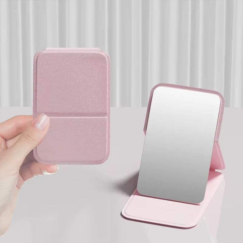 Portable Folding Makeup Mirror Adjustable Mini Handheld Desktop Vanity Mirror