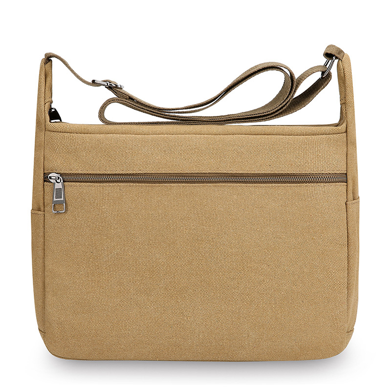 Men Canvas Messenger Crossbody Bag Durable Travel Shoulder Tote