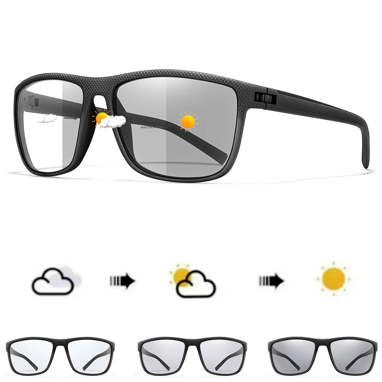 Photochromic Square Driving Sunglasses