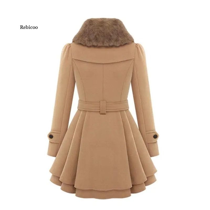 Womens Slim Sherpa-Wool System | Premium Double-Breasted Padded Coat & England Style Trench Infrastructure