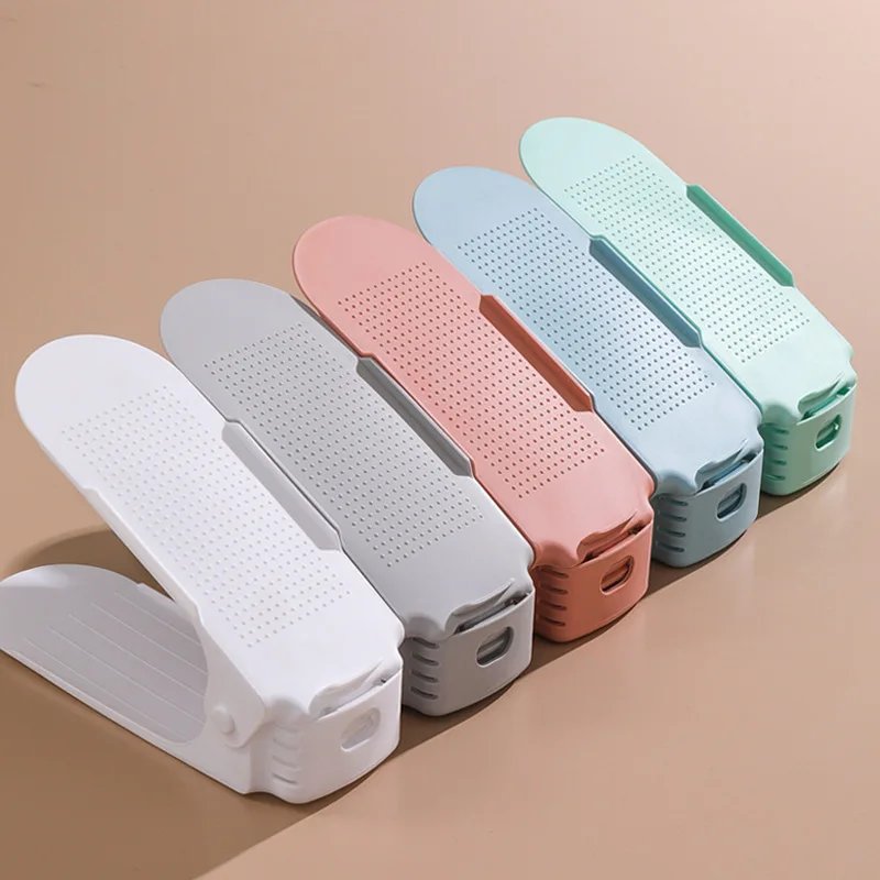 Footwear Support Slot Shoes Storage Rack, Adjustable Durable Organizer Stand for Space-saving Home Cabinet