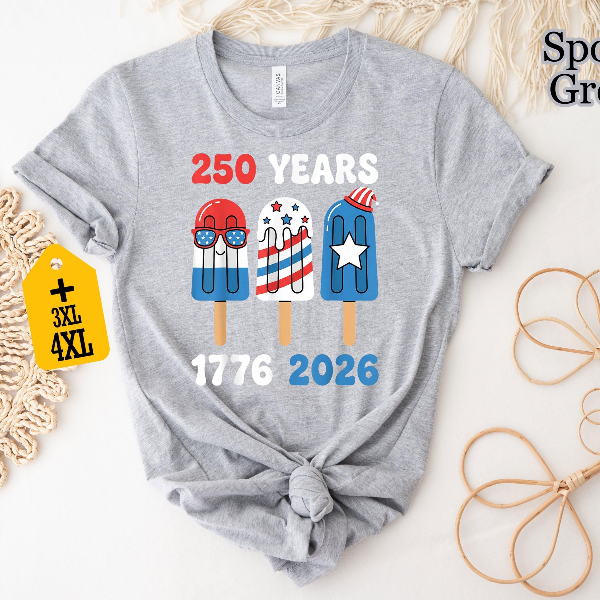 USA 250 Years of Freedom Shirt | 1776–2026 Patriotic Ice Cream Graphic Tee Funny 4th of July Shirt