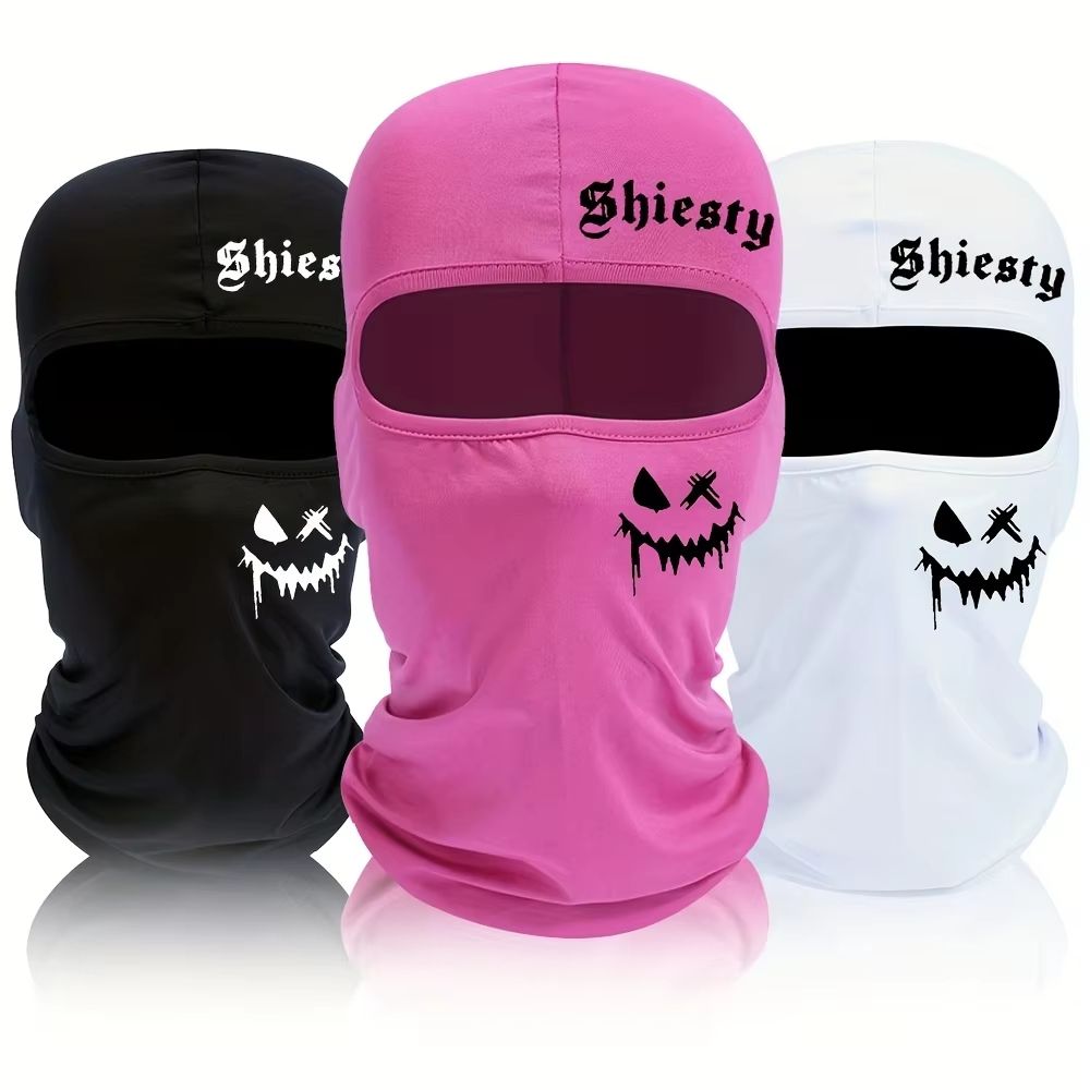 Smiling Face Print Unisex Balaclava Neck Cover Mask