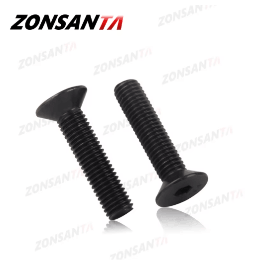 ZONSANTA Countersunk Hex Socket Screws – DIN7991 Black Carbon Steel Flat Head Bolts (M2–M6)