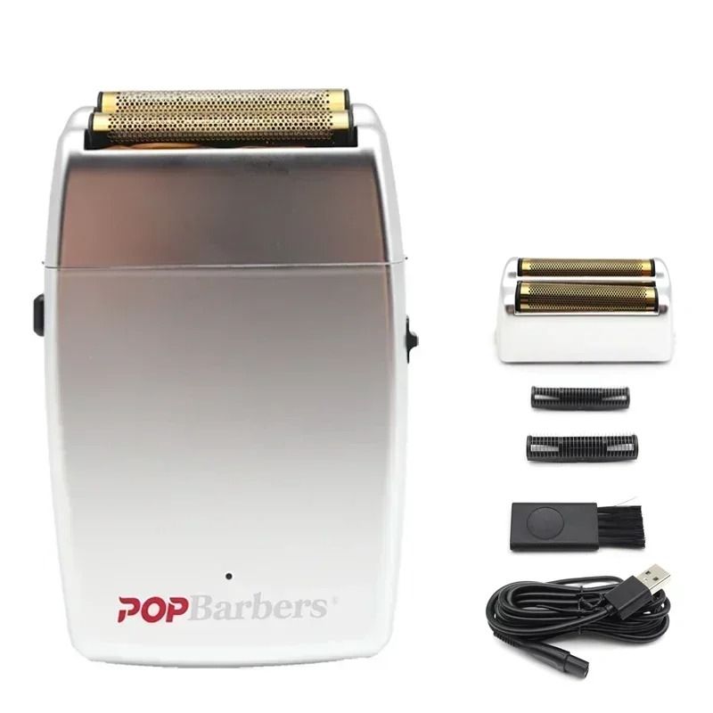 Professional Electric Beard Trimmer Double Foil Shaver with USB Charging
