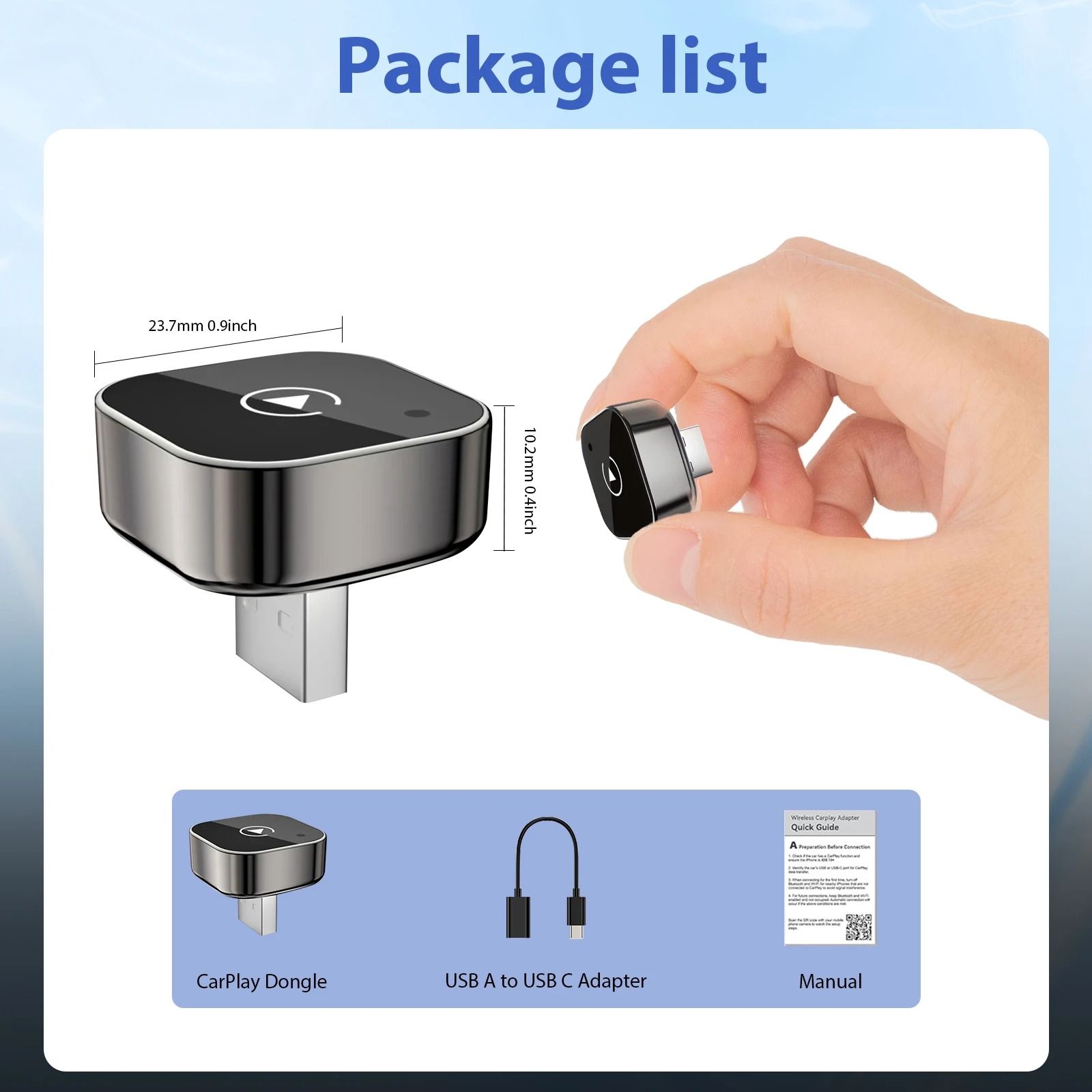 2 in 1 Wireless CarPlay and Android Auto Adapter with 5GHz WiFi