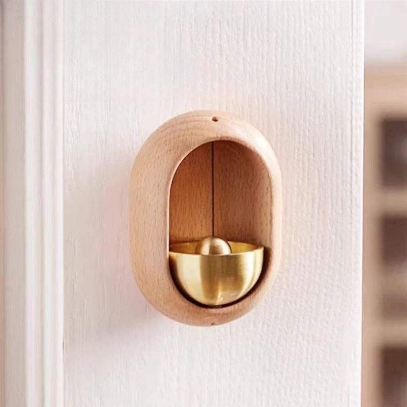 Artisan Resonance Bell | Magnetic Beech Wood Shopkeeper Chime | Executive Entryway & Modern Boutique Sanctuary Decor
