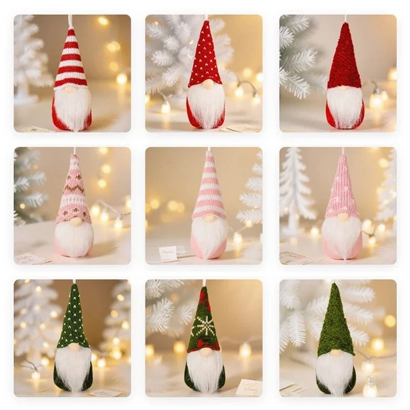 Christmas Faceless Knitted Dwarf Pendant