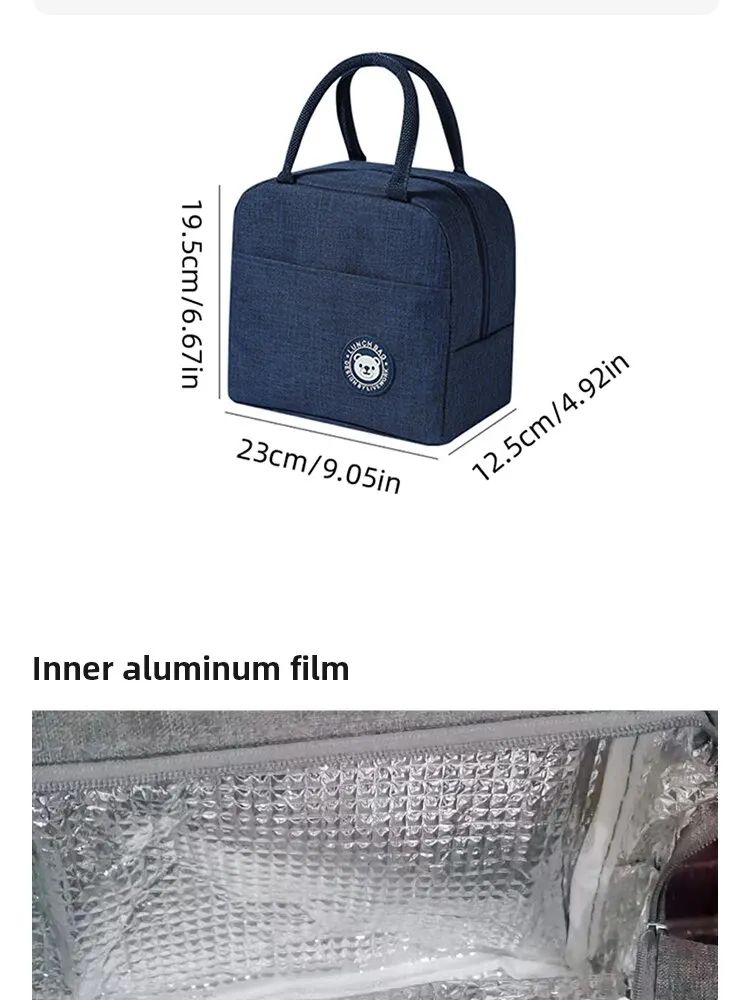 Insulated Canvas Lunch Tote Bag