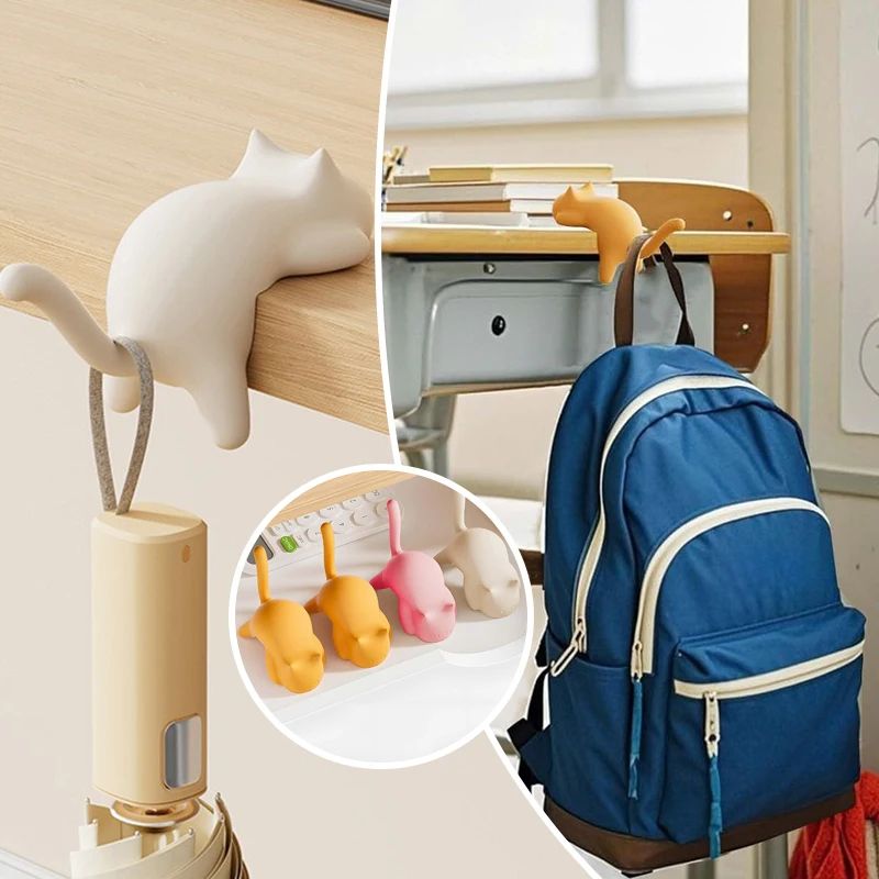 Cute Cat Table Keychain Hook Holder