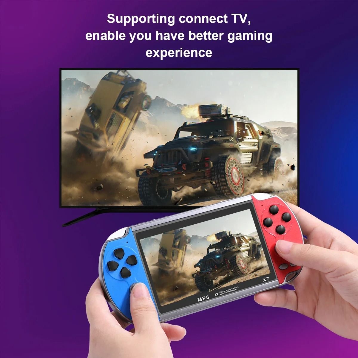 Handheld Game Console 4.3 Inch IPS Screen with 10000 Games Built In