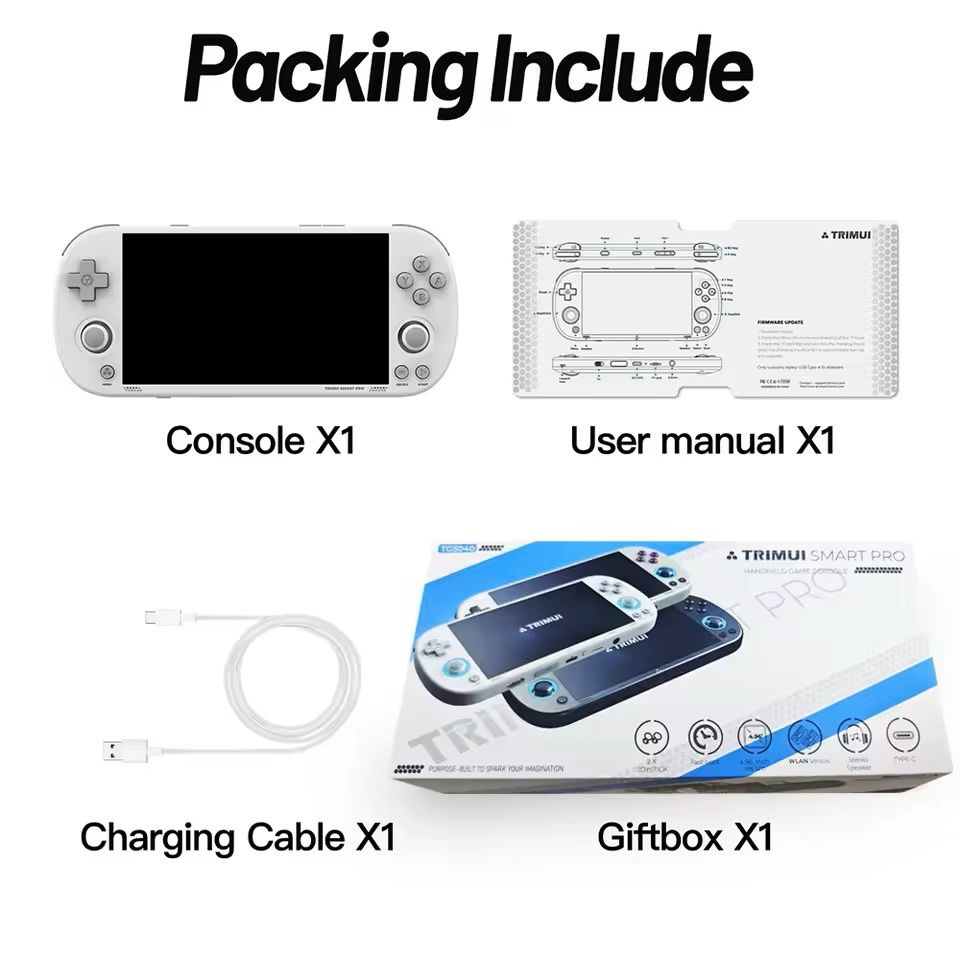 Retro Handheld Game Console with Joystick and RGB Lighting 5 Inch Screen Smart System
