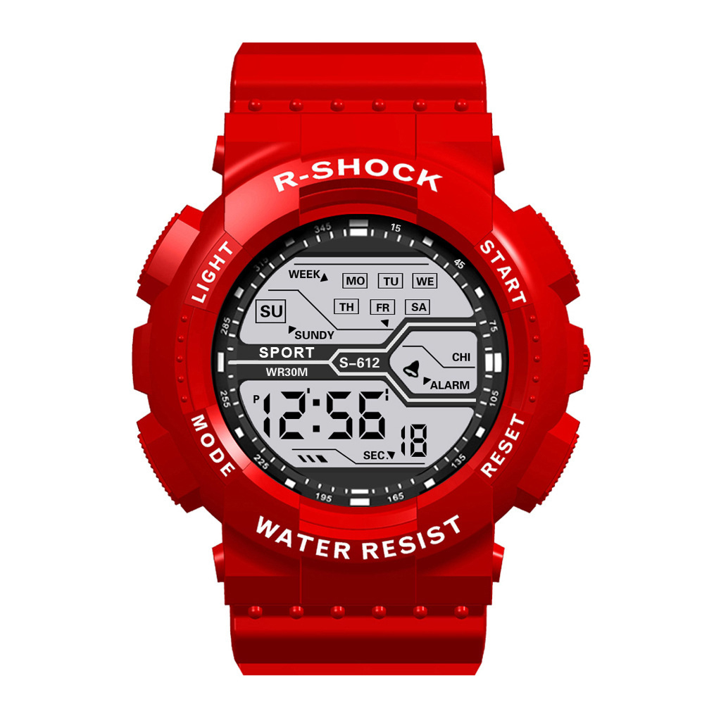 Mens Waterproof LED Digital Sports Watch Large Face Military Style