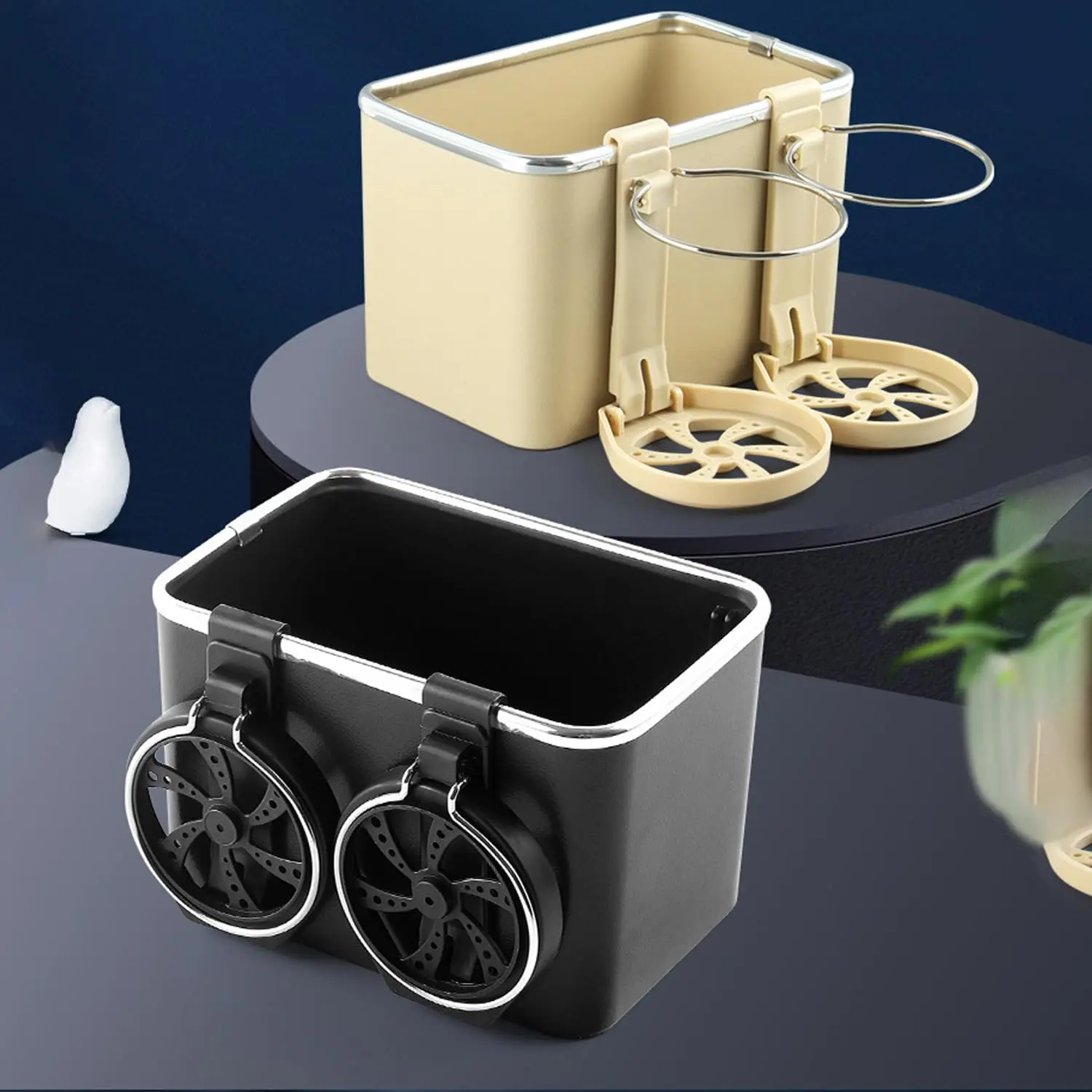 Car Armrest Organizer, Multi Function Storage Box with Phone Holder, Cup and Tissue Holder, Car Stowing Tidying Accessor