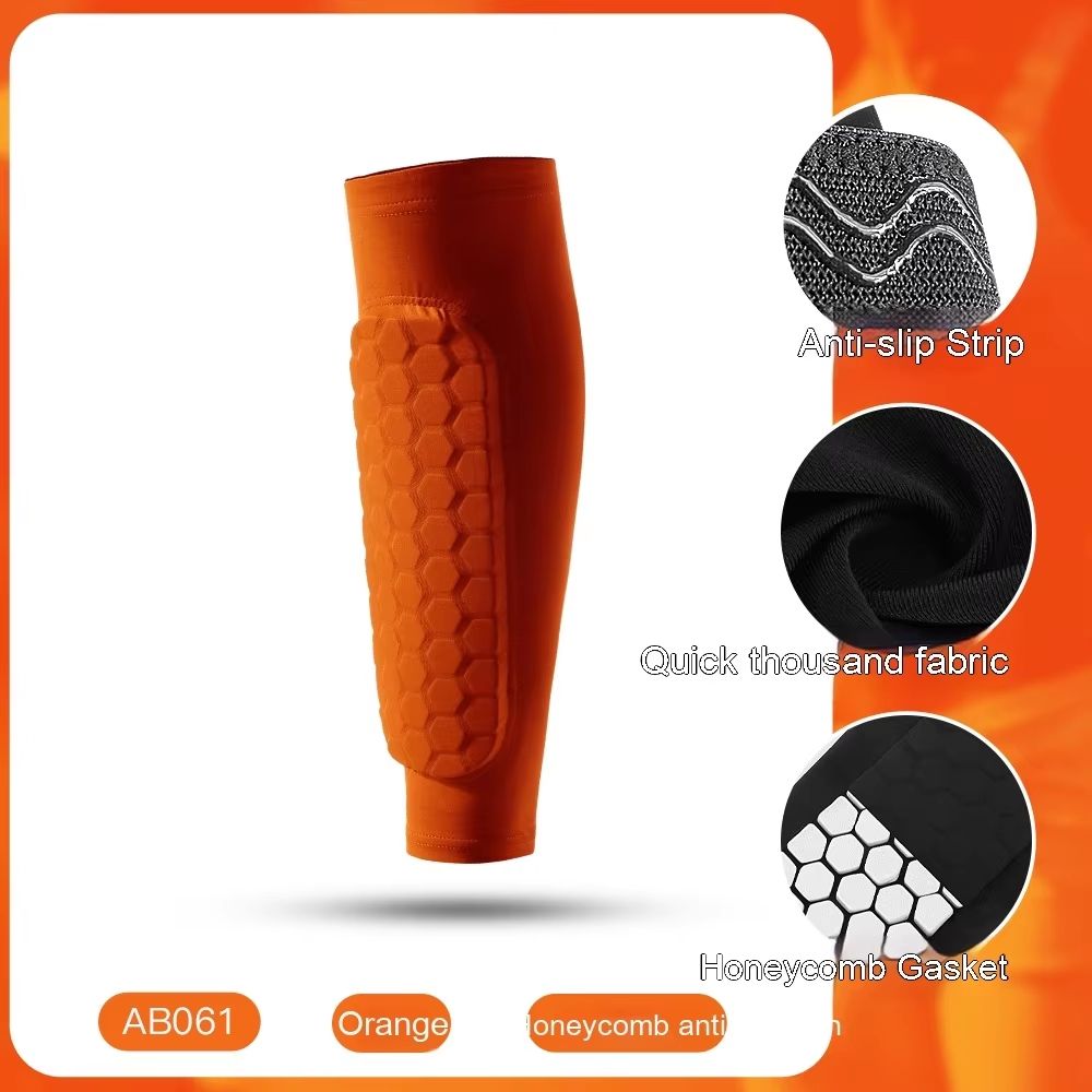 Honeycomb Shin Guards Leg Sleeves – Shockproof Soccer Protection with Anti-Slip Grip