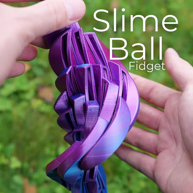 Printed Slime Ball Fidget Toy, Twistsphere Gear, Liquid Flow Ball with Rotating Design, Stress Relief Toy for Office