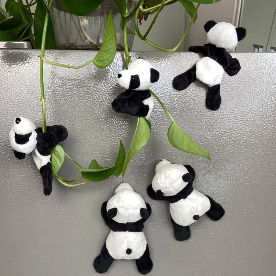 Cute Panda Figurines Desk Decor Set Cartoon Animal Home Office Ornaments