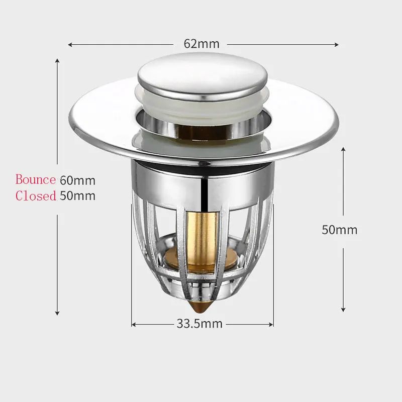 Universal Sink Drain Stopper Pop Up Filter Hair Catcher