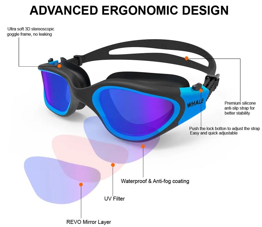 Adult Anti Fog UV Protection Swimming Goggles