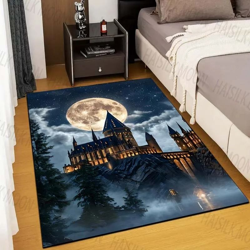 Magic Castle Themed Rug Non Slip Fantasy Kids Bedroom Floor Carpet