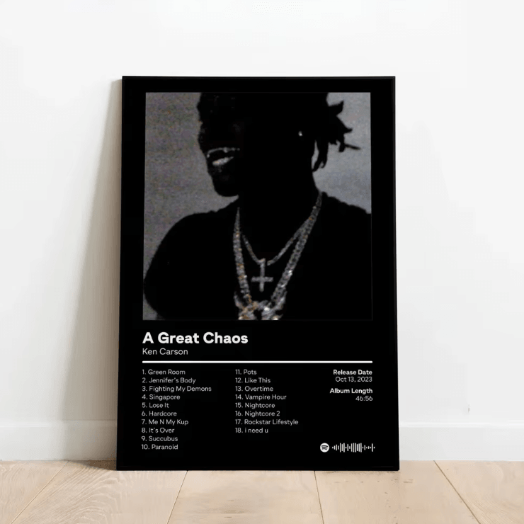 Ken Carson A Great Chaos Canvas Poster – Hip Hop Album Wall Art Decor