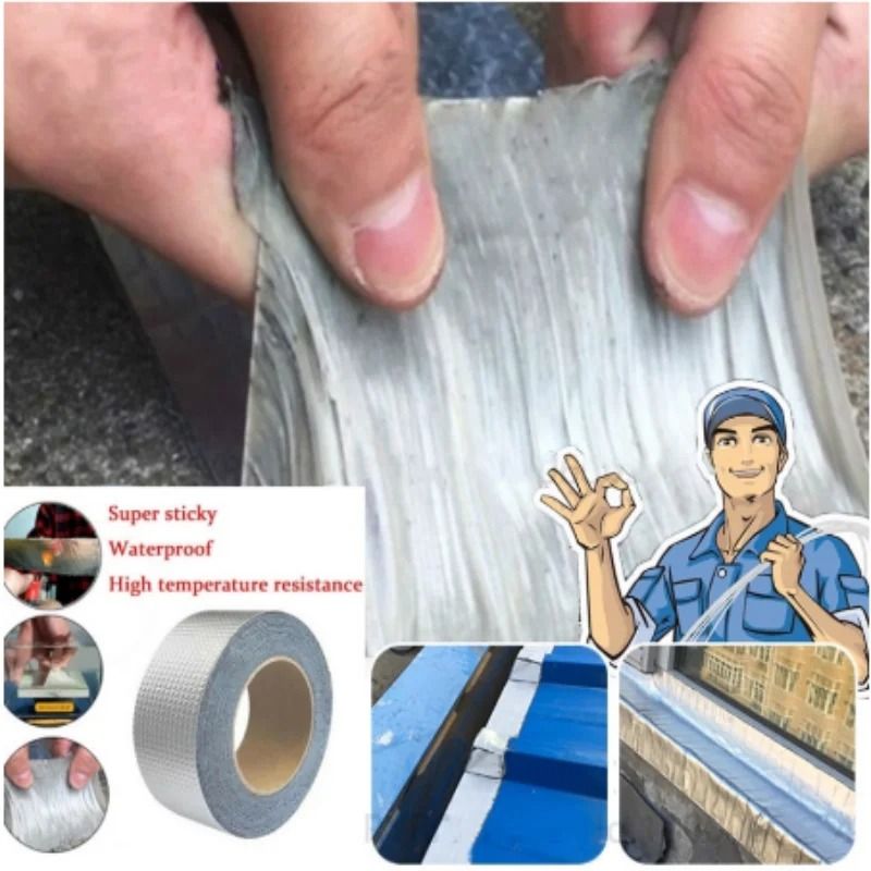 Aluminum Foil Butyl Rubber Waterproof Tape for Roof Pipe and Wall Repairs