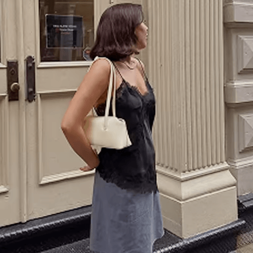 HXAO Y2K Lace Asymmetrical Top Backless Off Shoulder Summer Camisole
