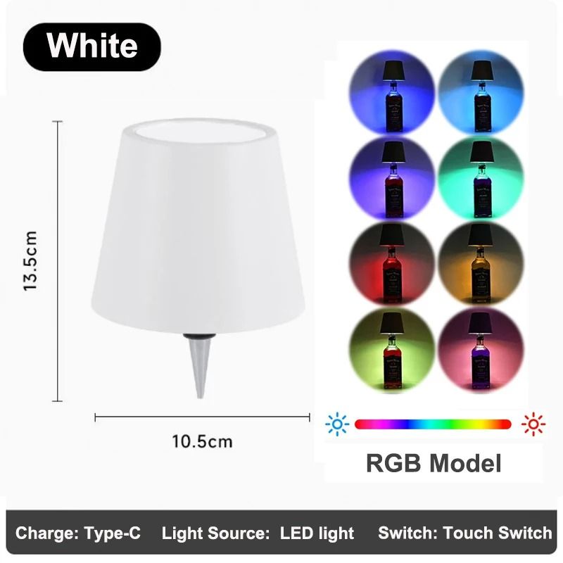 Wireless LED Wine Bottle Lamp Touch Control Rechargeable Table Light