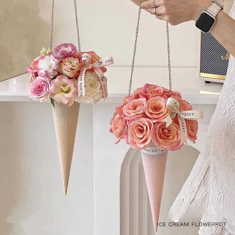 Thick Cardboard Flower Cone Packaging Elegant Bouquet Wrapping Paper