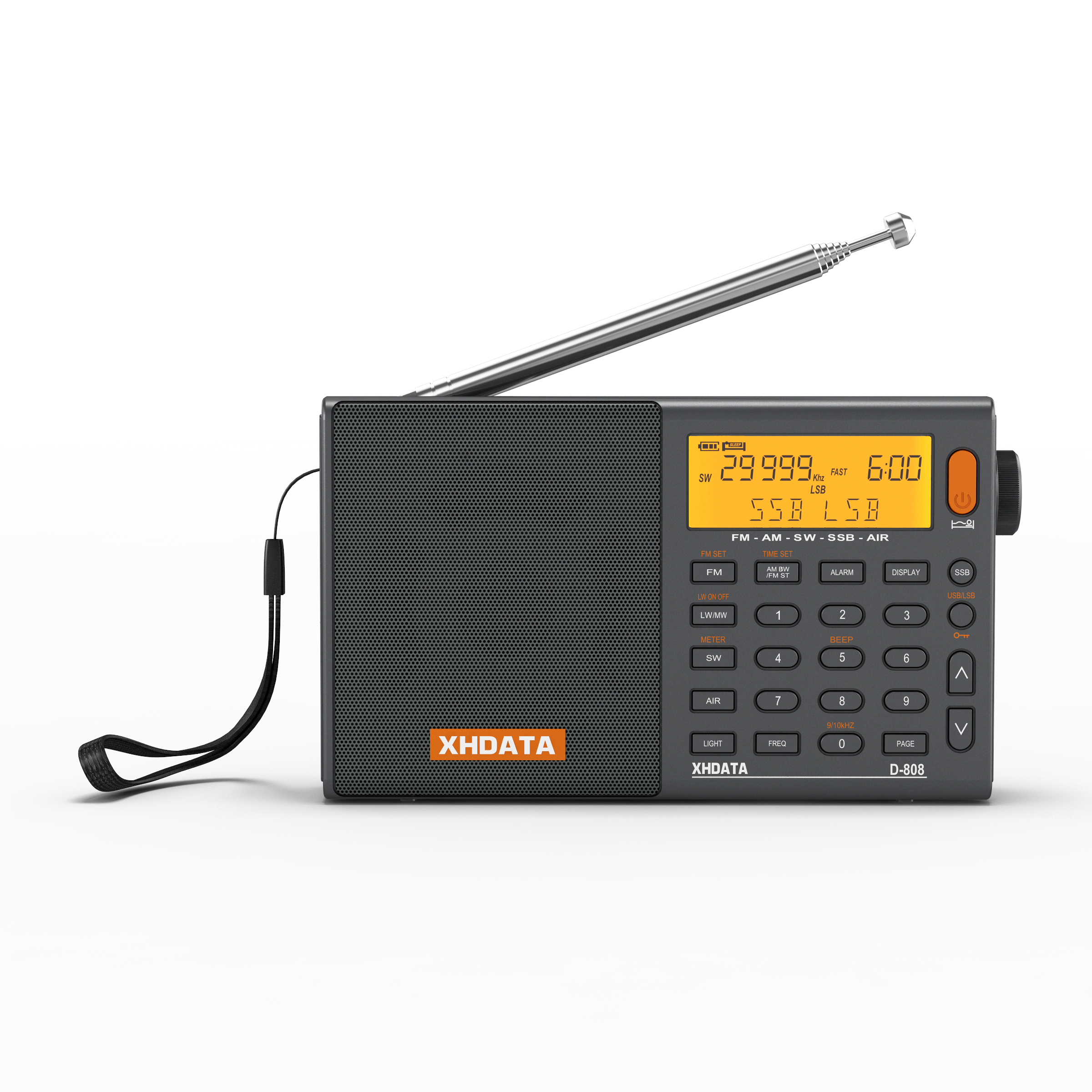Portable Shortwave Radio with SSB Airband and Full Band Rechargeable Stereo Receiver