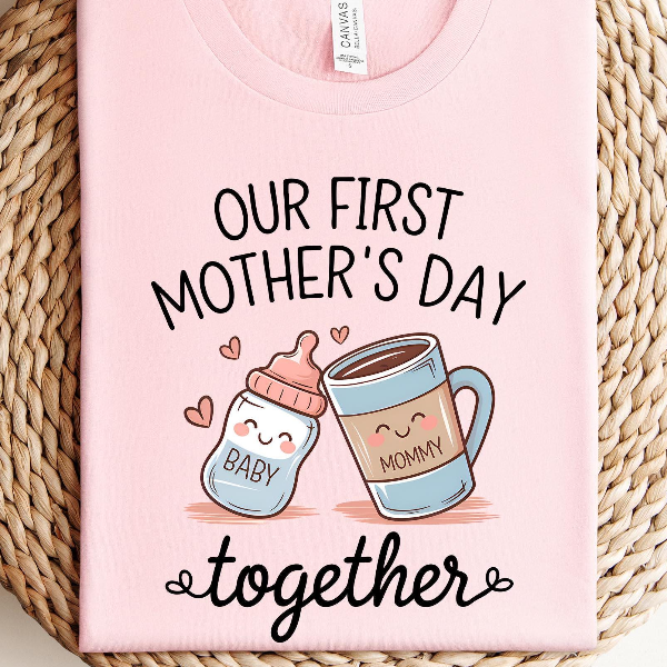 Our First Mother's Day Shirt New Mama Baby Matching Tee