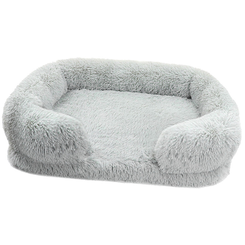 Dog Plush Pet Bed with Winter Thickened Pad and Removable Sleeping Sofa Pad