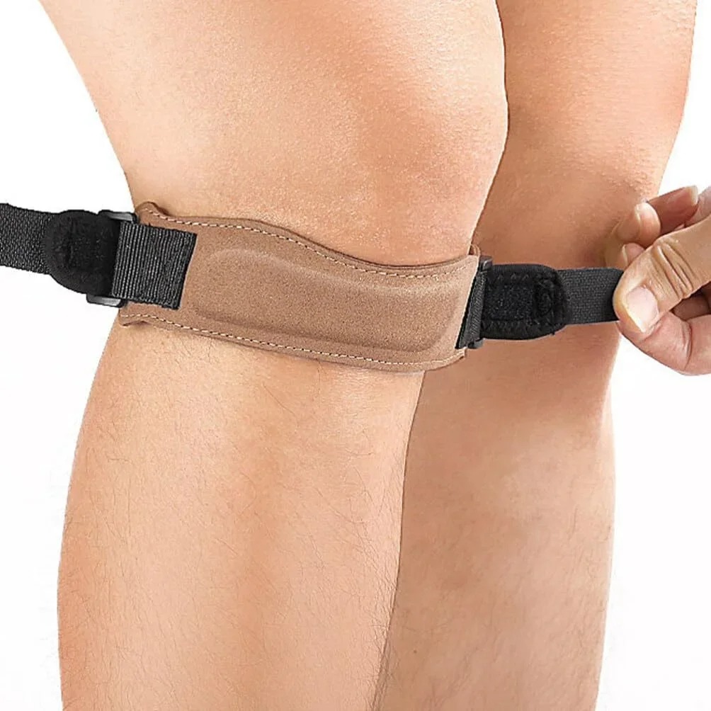Adjustable Patellar Knee Support Strap Brace Shock Absorption Compression Sleeve for Basketball and Sports