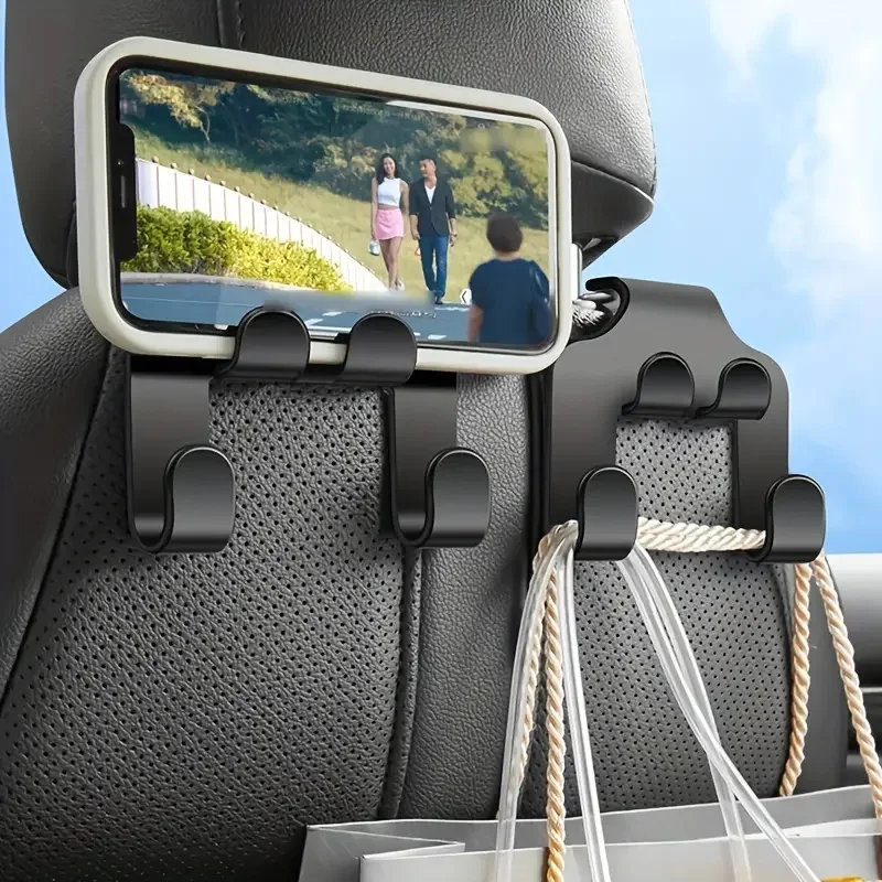 Hanging Storage Hook, Car Phone Holder, Rear Seat Stand, Back Seat Bracket, Mobile Phone Mount for All Phones