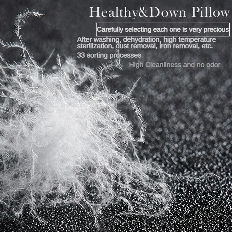 Luxury Goose Down Pillow with Soft Cotton Cover