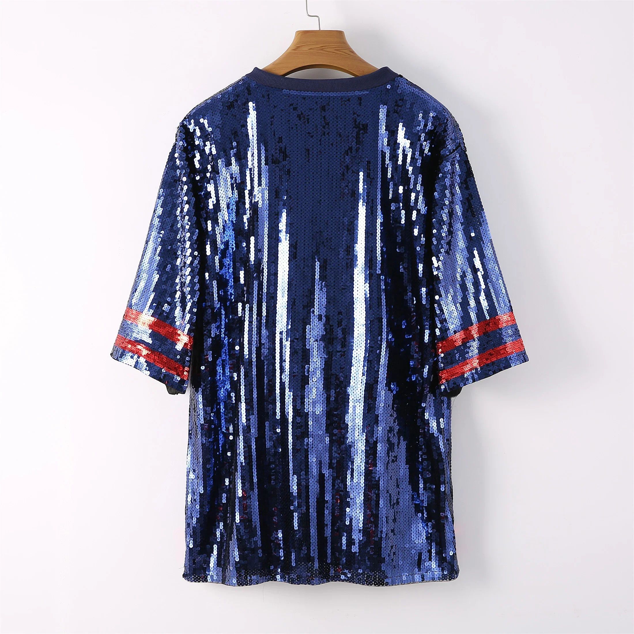 Blue Sequin Game Day Dress – Sparkly Football Party Outfit for Women